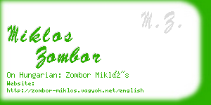 miklos zombor business card